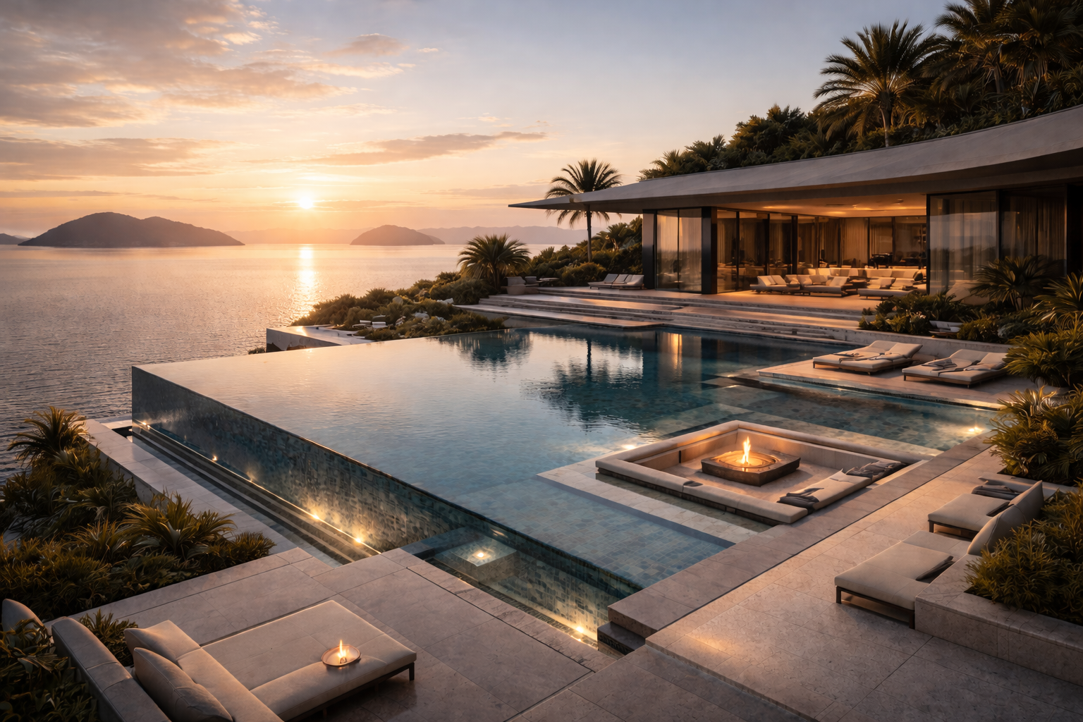 Premium private environment at sunset